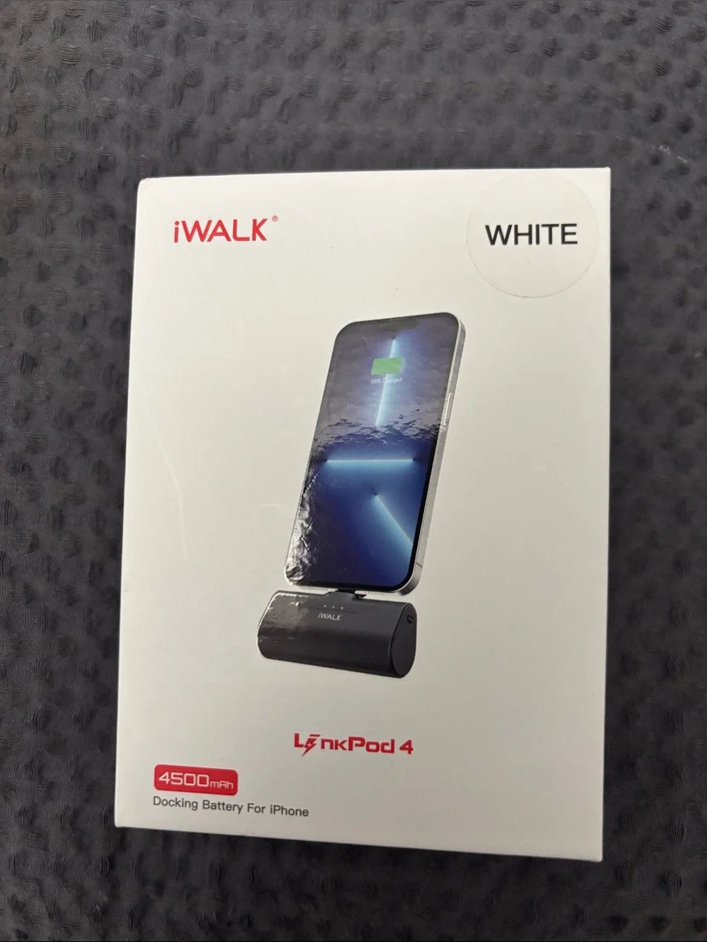 LinkPod 4 White 4500mAh Docking Battery Charger for iPhone